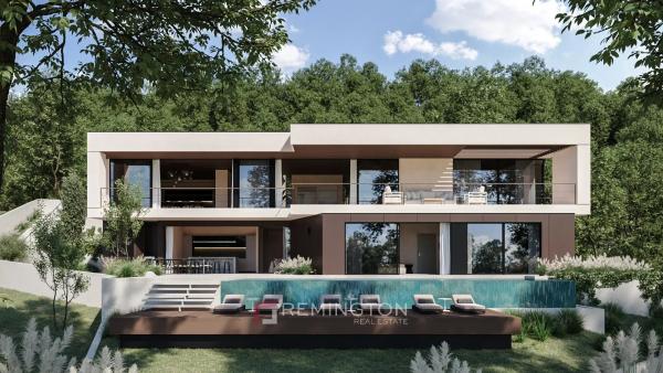 Oberhalb von Opatija: Baugrundstück mit Villenprojekt und Panoramablick aufs Meer