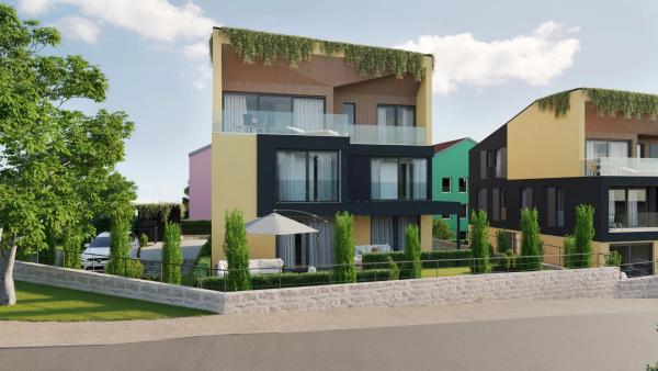 Modern two-story 2-bedroom apartment with courtyard – Krk