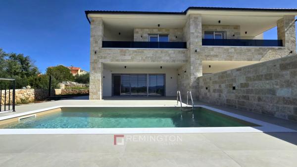 Dvojna kuća s pogledom na more, zalazak sunca i bazen - Krk