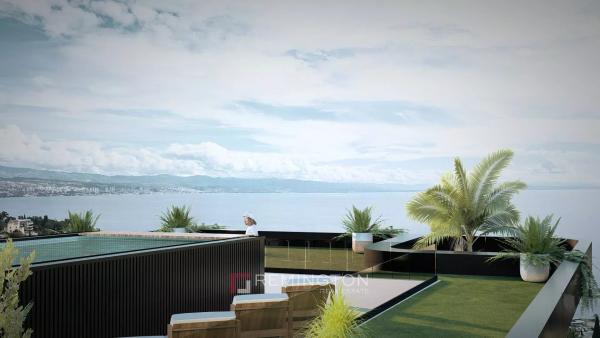 Refined duplex penthouse with rooftop pool and open sea views - Opatija
