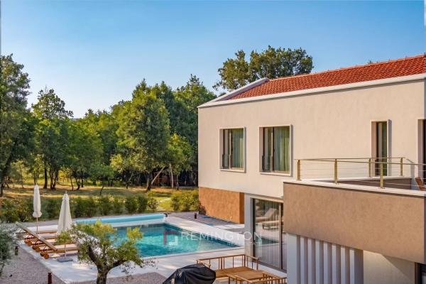 Modern home with swimming pool and spacious garden