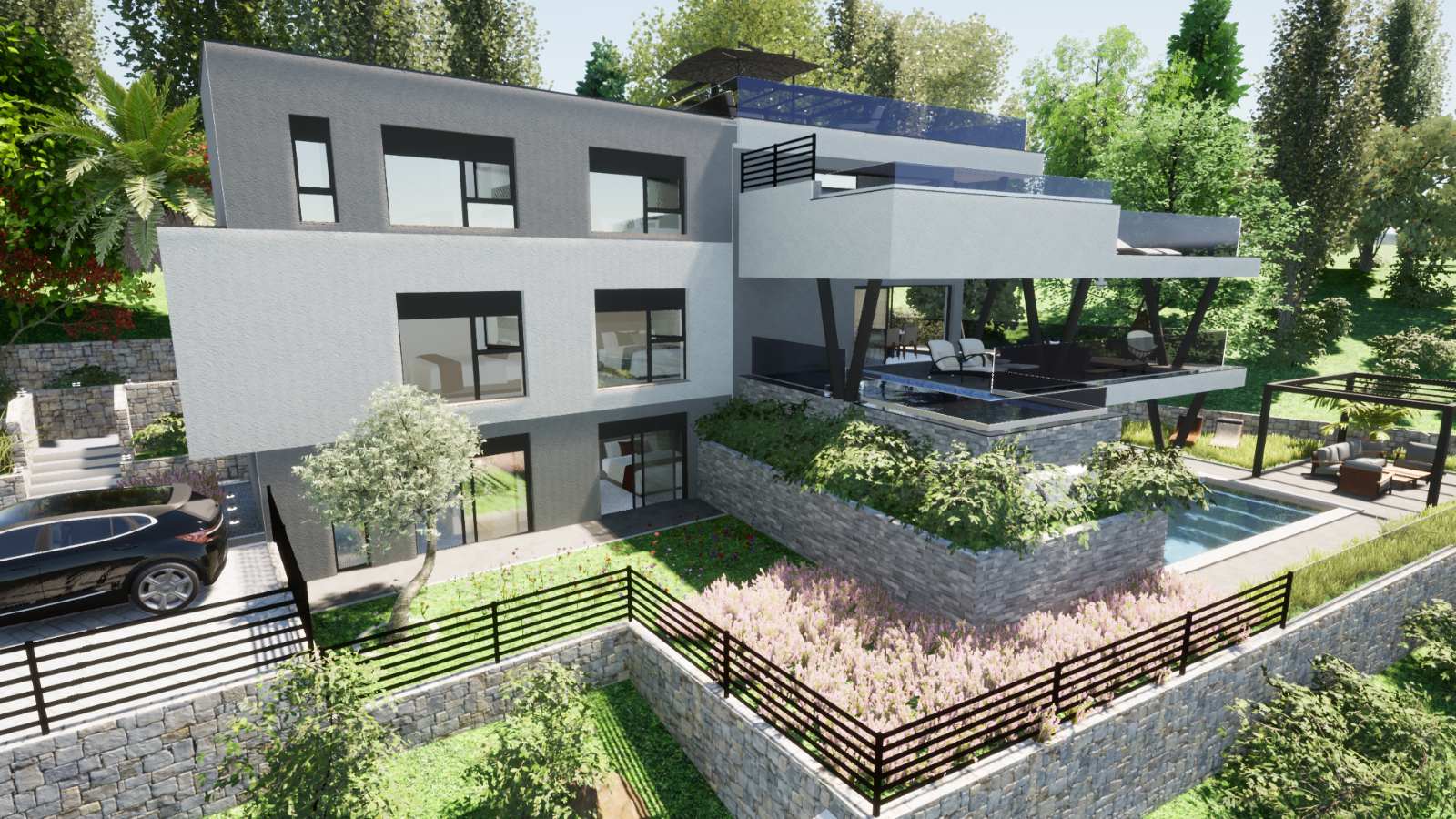 Moderne Apartments mit Meerblick und beheiztem Pool