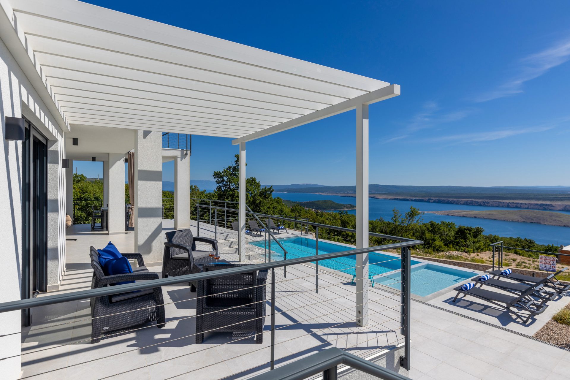 Modern villa with panoramic sea view